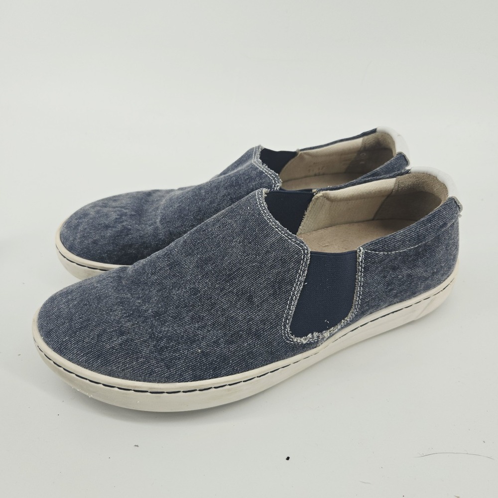 Birkenstock Barrie Shoes Women's 37 / 6-6.5 US Blue White Canvas Slip On Sneaker